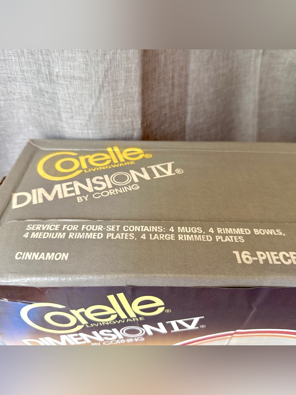 *Vintage* NEW in Box! Corelle Dimension IV Cinnamon 16 Piece Set 4 Place Setting - Picture 16 of 16